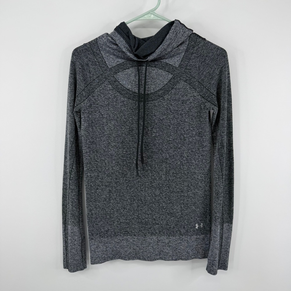 Under Armour Hoodie Women XS Gray Threadborne Heatgear Seamless Pullover